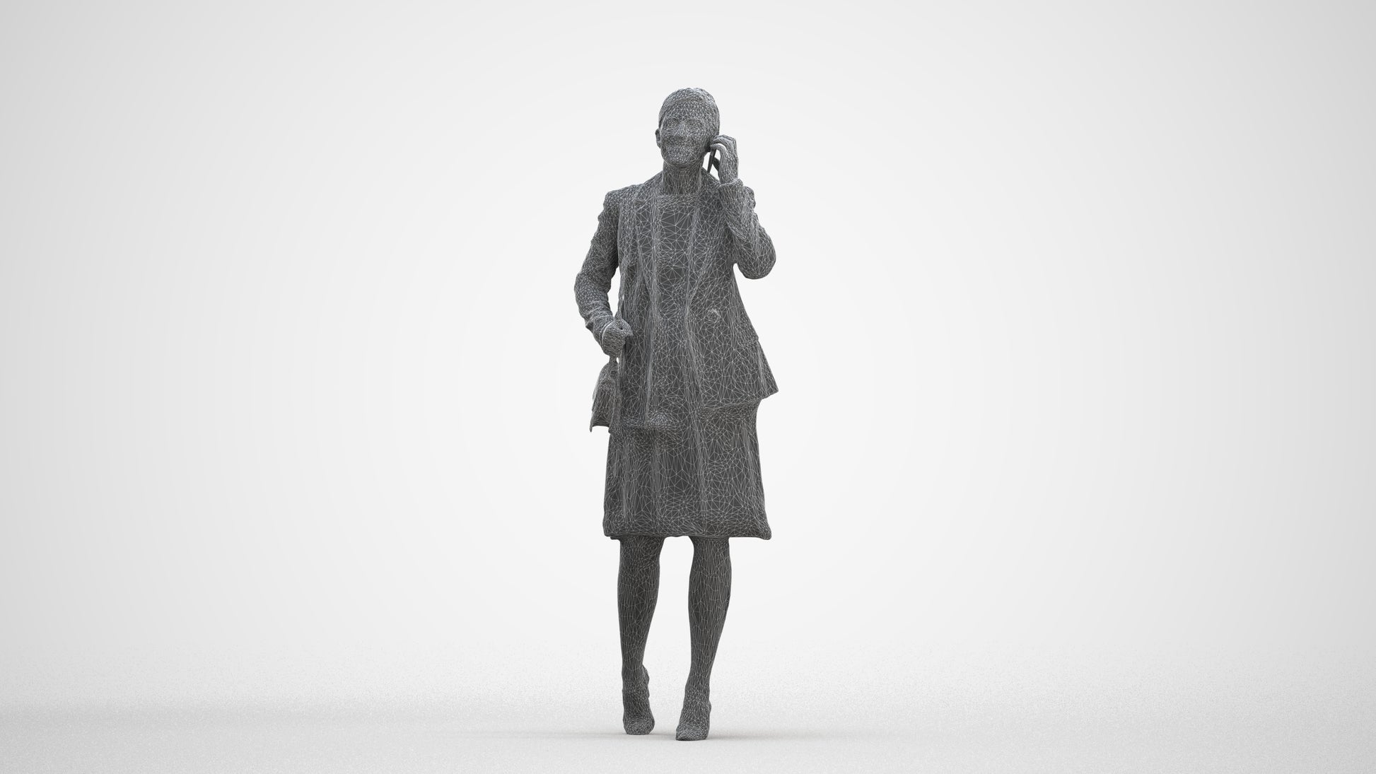photogrammetry 3D woman business, realistic human model archviz FBX, three-quarter front view render