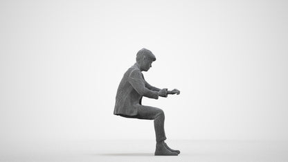 scanned 3D man business, photogrammetry people for Enscape and V-Ray, wireframe side view