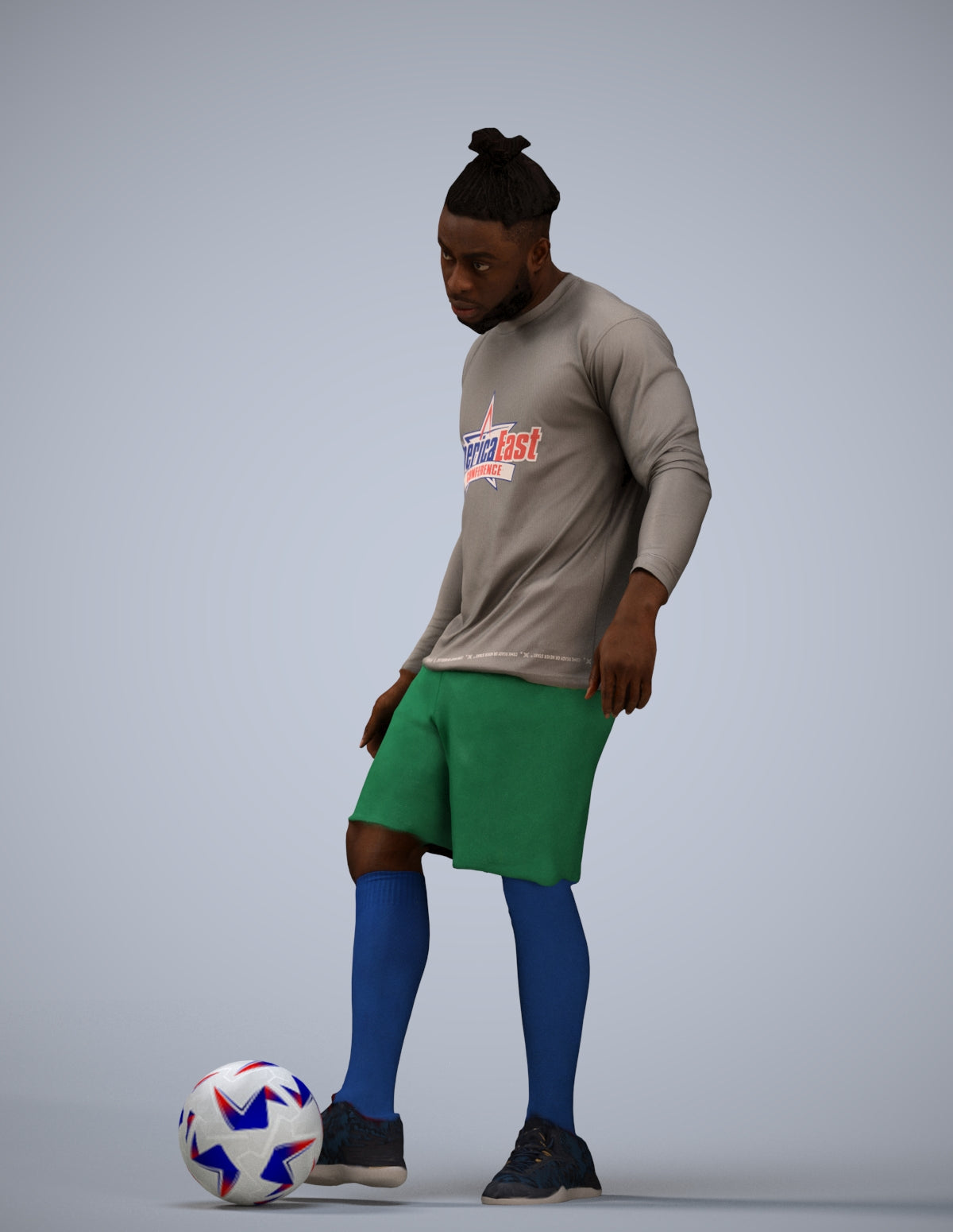 realistic 3D man sport, scanned archviz people for Blender and 3ds Max