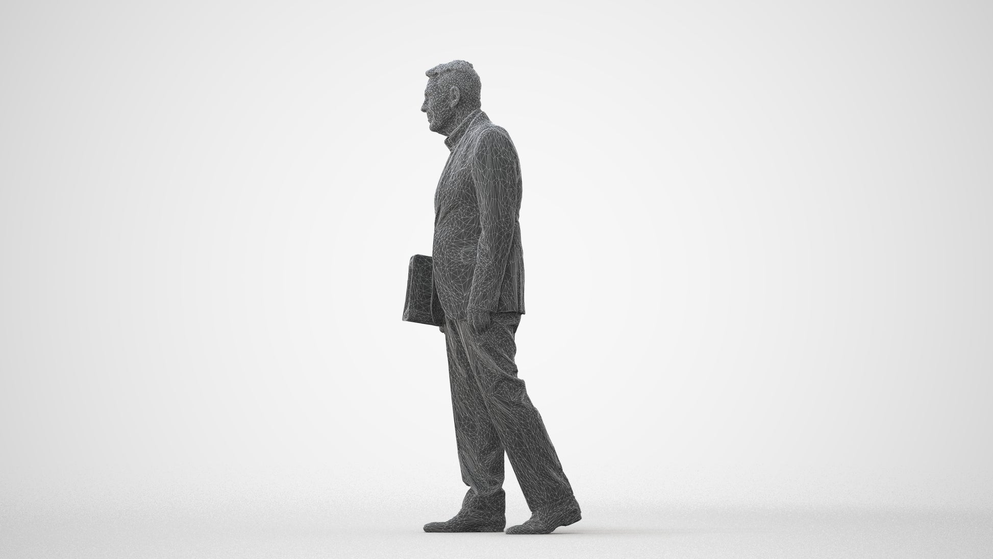 realistic 3D senior man business, scanned archviz people for Blender and 3ds Max, square thumbnail