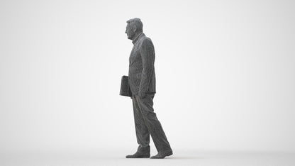 realistic 3D senior man business, scanned archviz people for Blender and 3ds Max, square thumbnail
