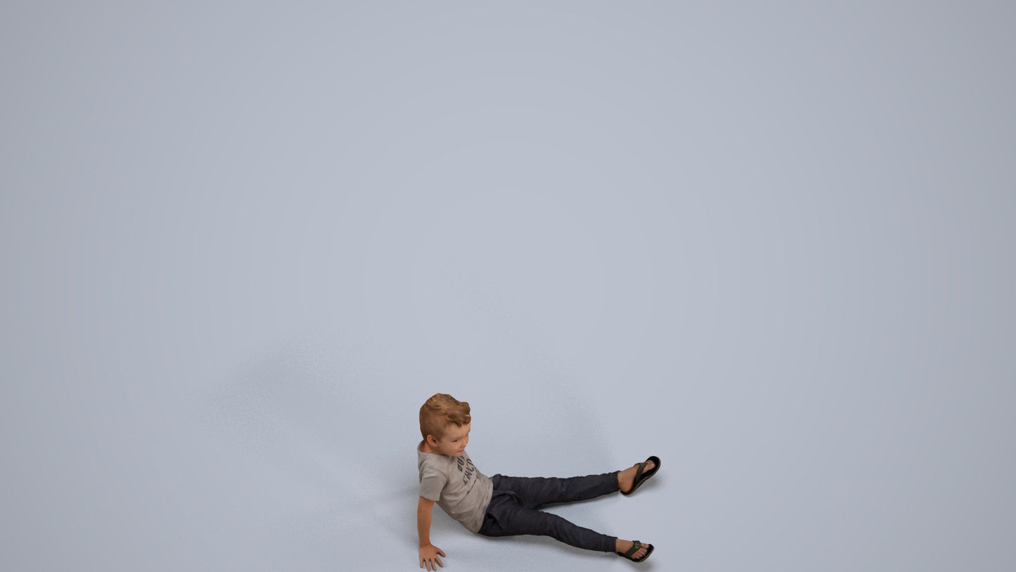 realistic 3D people boy casual kids, render-ready for V-Ray and Corona, FBX OBJ, back view render