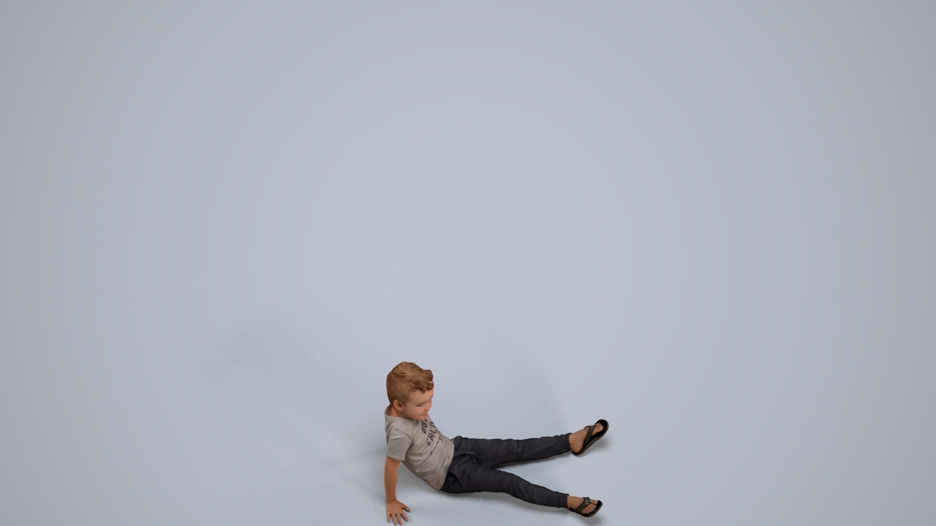 realistic 3D people boy casual kids, render-ready for V-Ray and Corona, FBX OBJ, back view render