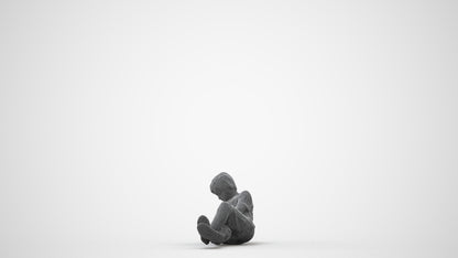 3D human model boy casual kids, photogrammetry scanned person for archviz, square thumbnail