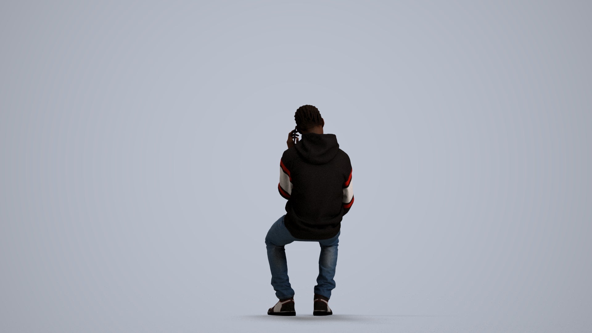 realistic 3D boy casual kids, scanned archviz people for Blender and 3ds Max, front view render