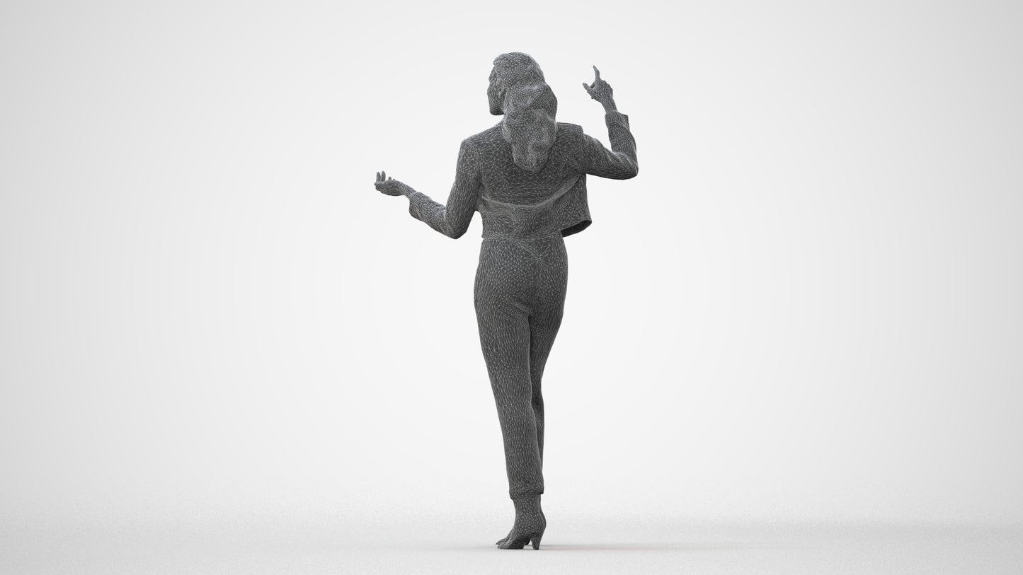 photogrammetry 3D woman business standing, realistic human model archviz FBX, square thumbnail