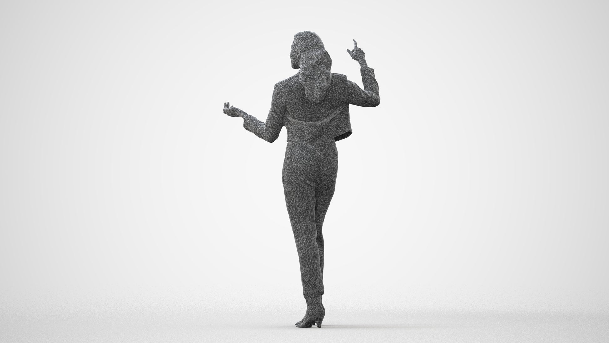 photogrammetry 3D woman business standing, realistic human model archviz FBX, square thumbnail