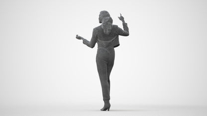 photogrammetry 3D woman business standing, realistic human model archviz FBX, square thumbnail