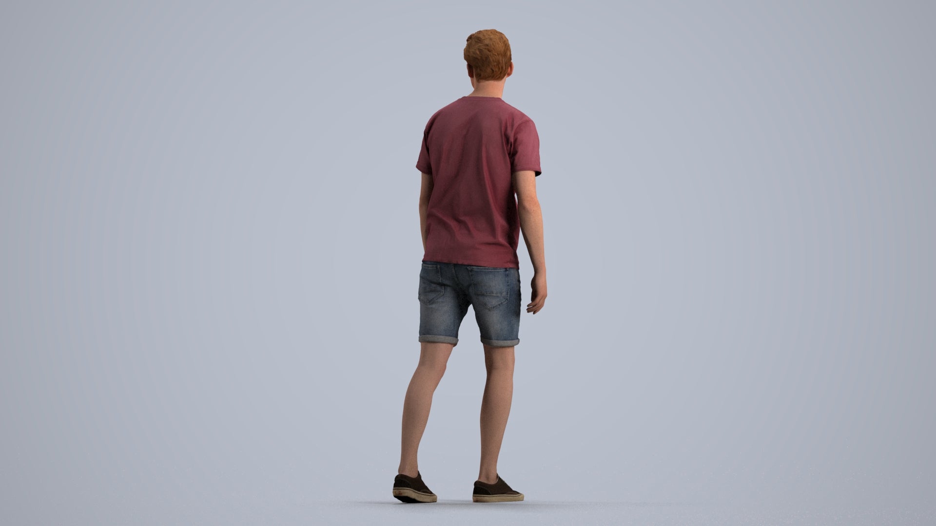 scanned 3D man casual walking, photogrammetry people for Enscape and V-Ray, front view render