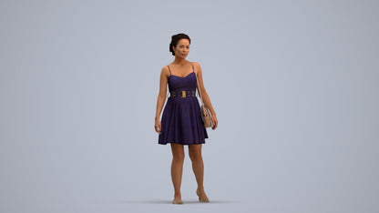 3D human model woman formal formalaffairs, photogrammetry scanned person for archviz, standing pose render