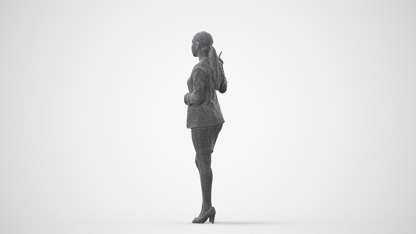 realistic 3D woman business, scanned archviz people for Blender and 3ds Max, square thumbnail