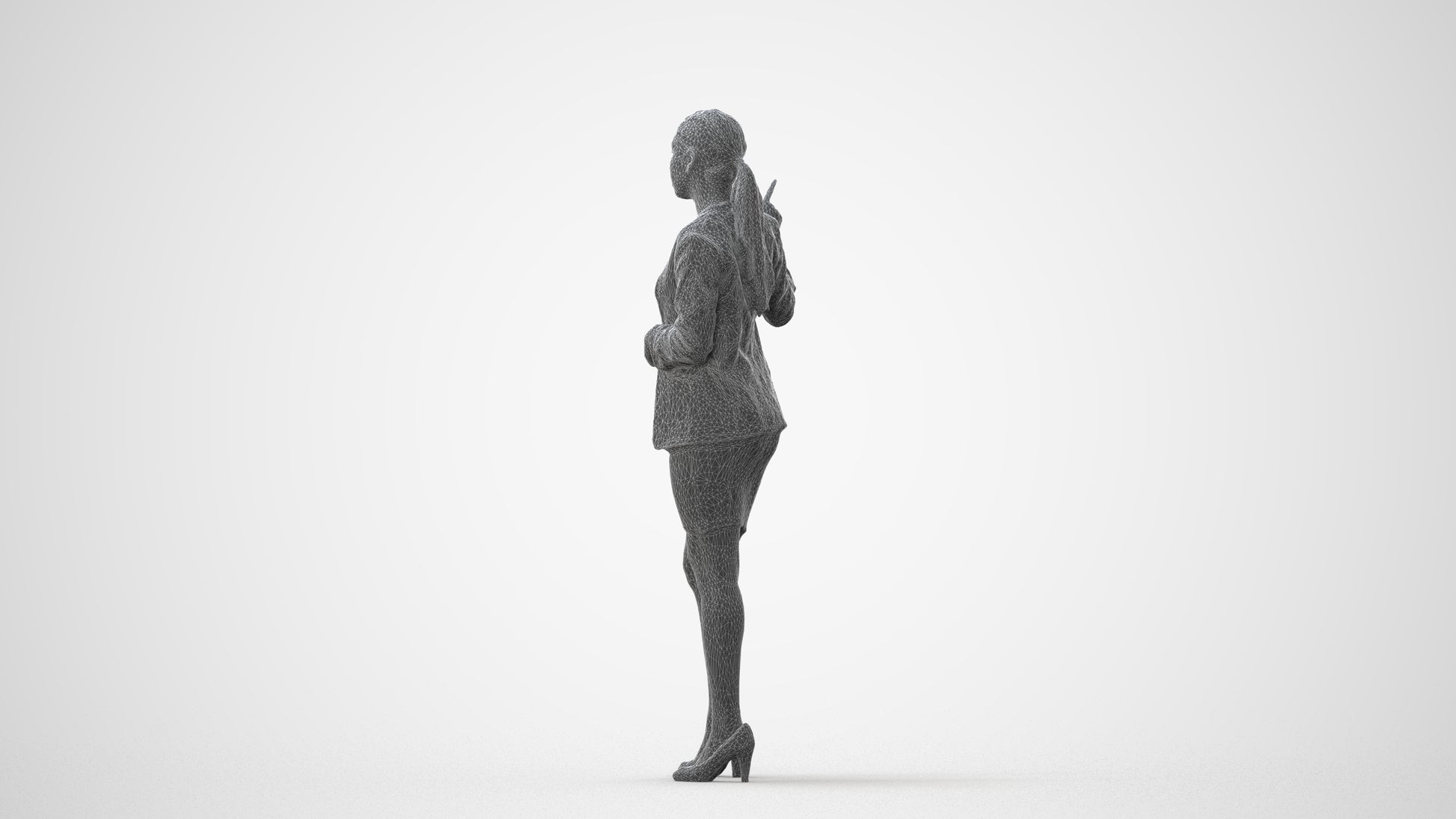realistic 3D woman business, scanned archviz people for Blender and 3ds Max, square thumbnail