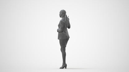 realistic 3D woman business, scanned archviz people for Blender and 3ds Max, square thumbnail