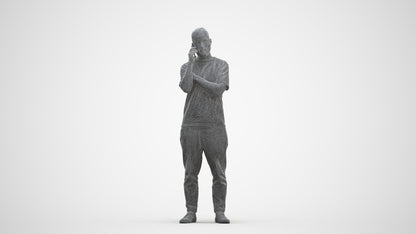 realistic 3D people man casual standing, render-ready for V-Ray and Corona, FBX OBJ, three-quarter front view render