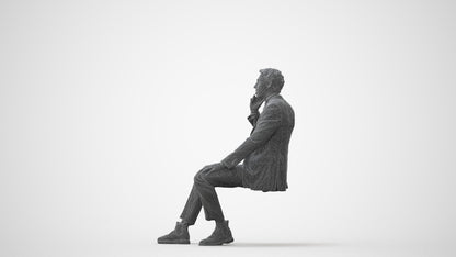 scanned 3D man business, photogrammetry people for Enscape and V-Ray, square thumbnail