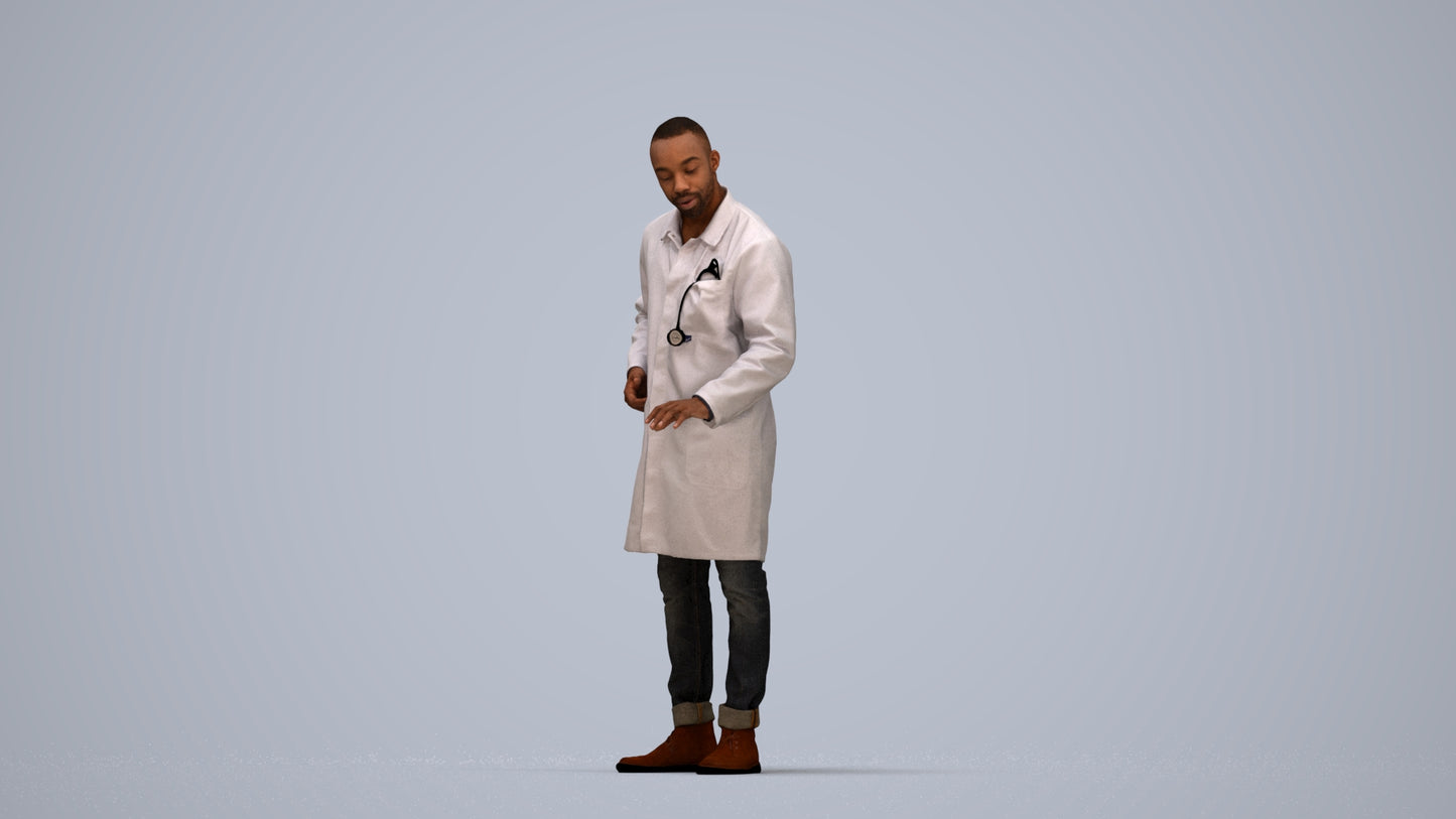 photogrammetry 3D man medical, realistic human model archviz FBX, top-down view render