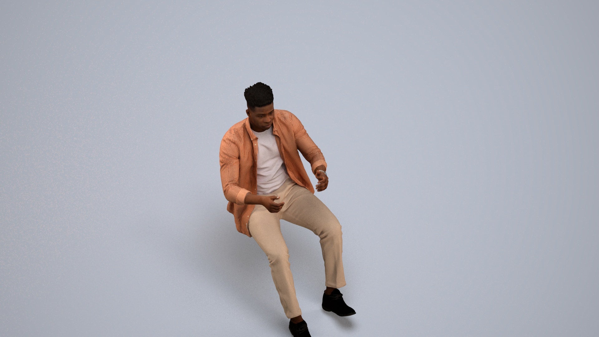 scanned 3D man casual driving, photogrammetry people for Enscape and V-Ray, back view render