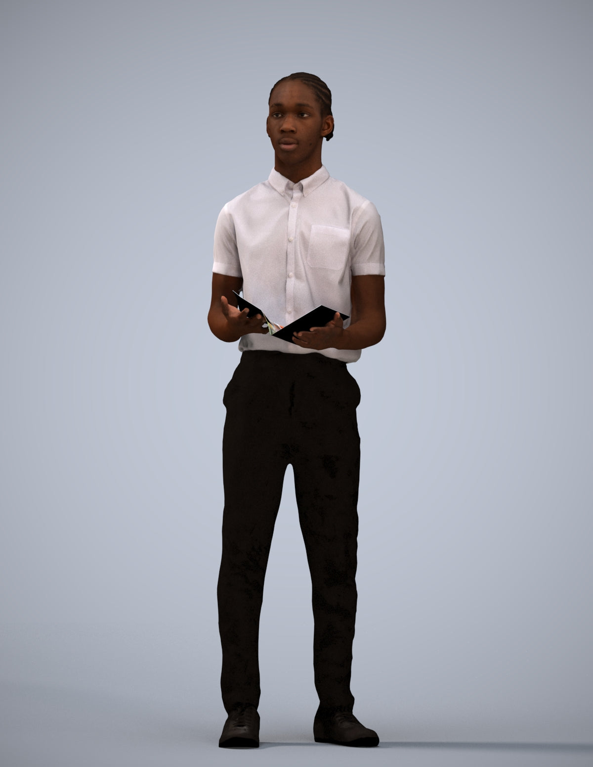 realistic 3D boy hospitality, scanned archviz people for Blender and 3ds Max