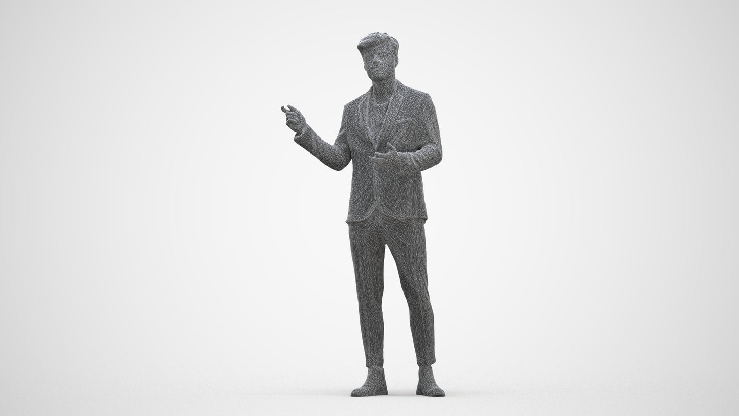 3D scanned man business, photorealistic archviz people for Enscape and SketchUp, three-quarter front view render