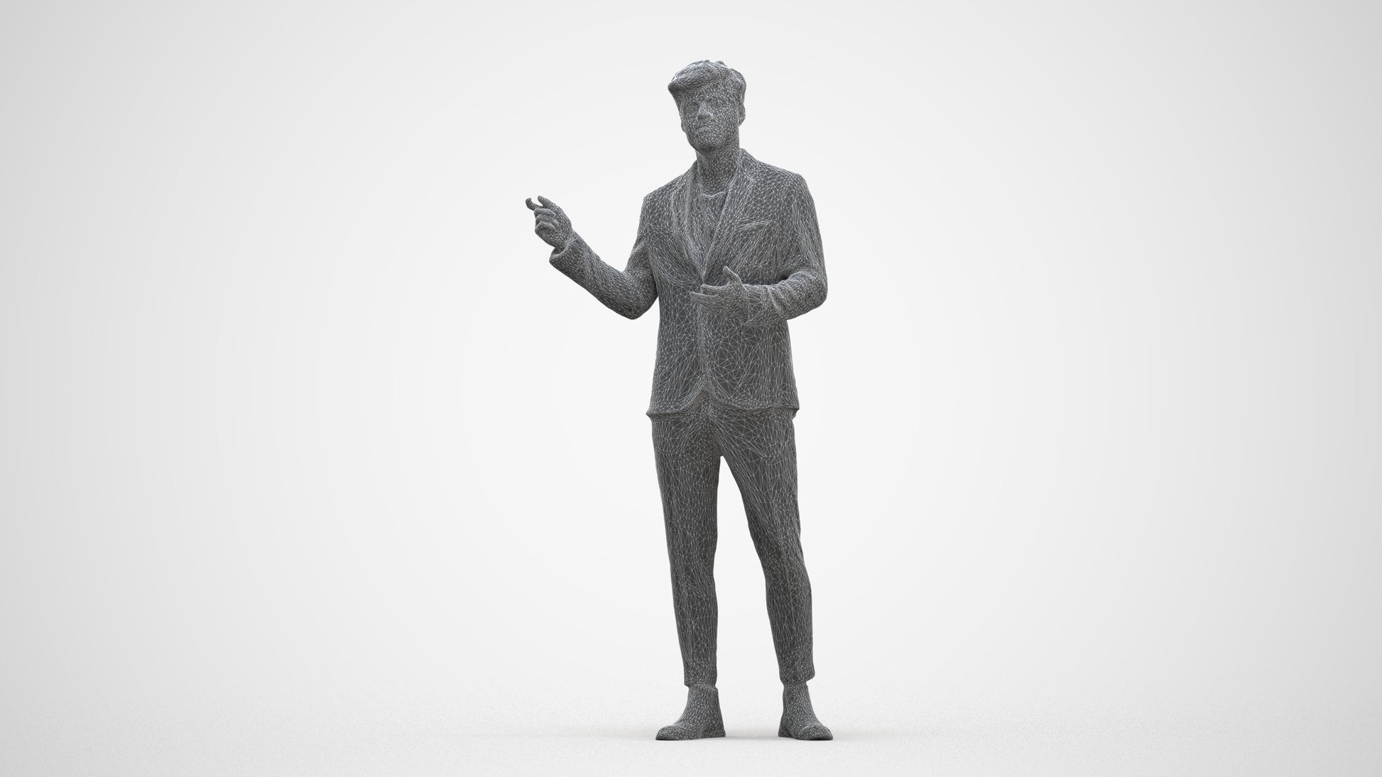 3D scanned man business, photorealistic archviz people for Enscape and SketchUp, three-quarter front view render