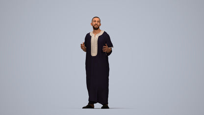 realistic 3D human man standing, archviz people FBX OBJ for Blender, top-down view render