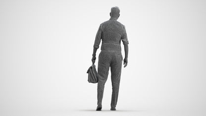 realistic 3D people man business walking, render-ready for V-Ray and Corona, FBX OBJ, wireframe front view