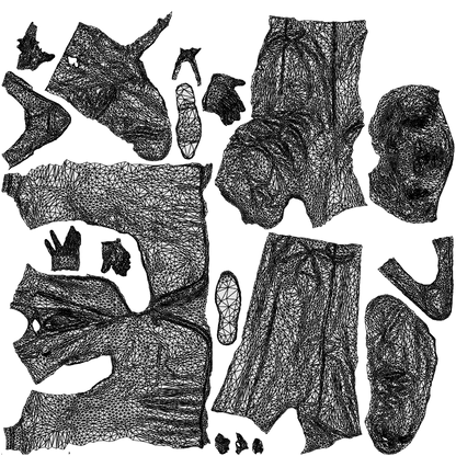 photogrammetry 3D man business, realistic human model archviz FBX, wireframe top-down view