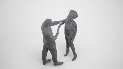scanned 3D woman business, photogrammetry people for Enscape and V-Ray, wireframe three-quarter view