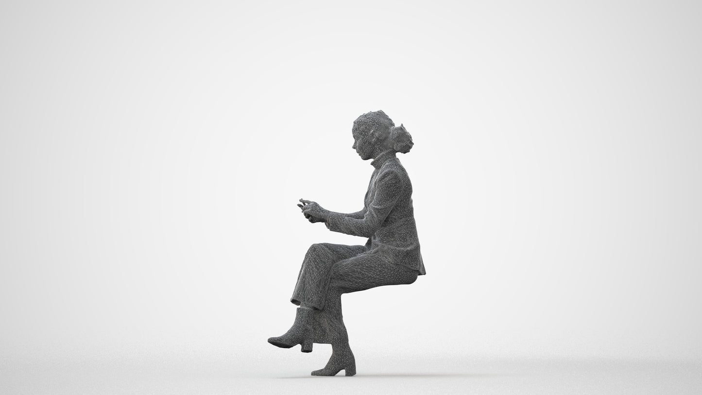scanned 3D woman business, photogrammetry people for Enscape and V-Ray, square thumbnail