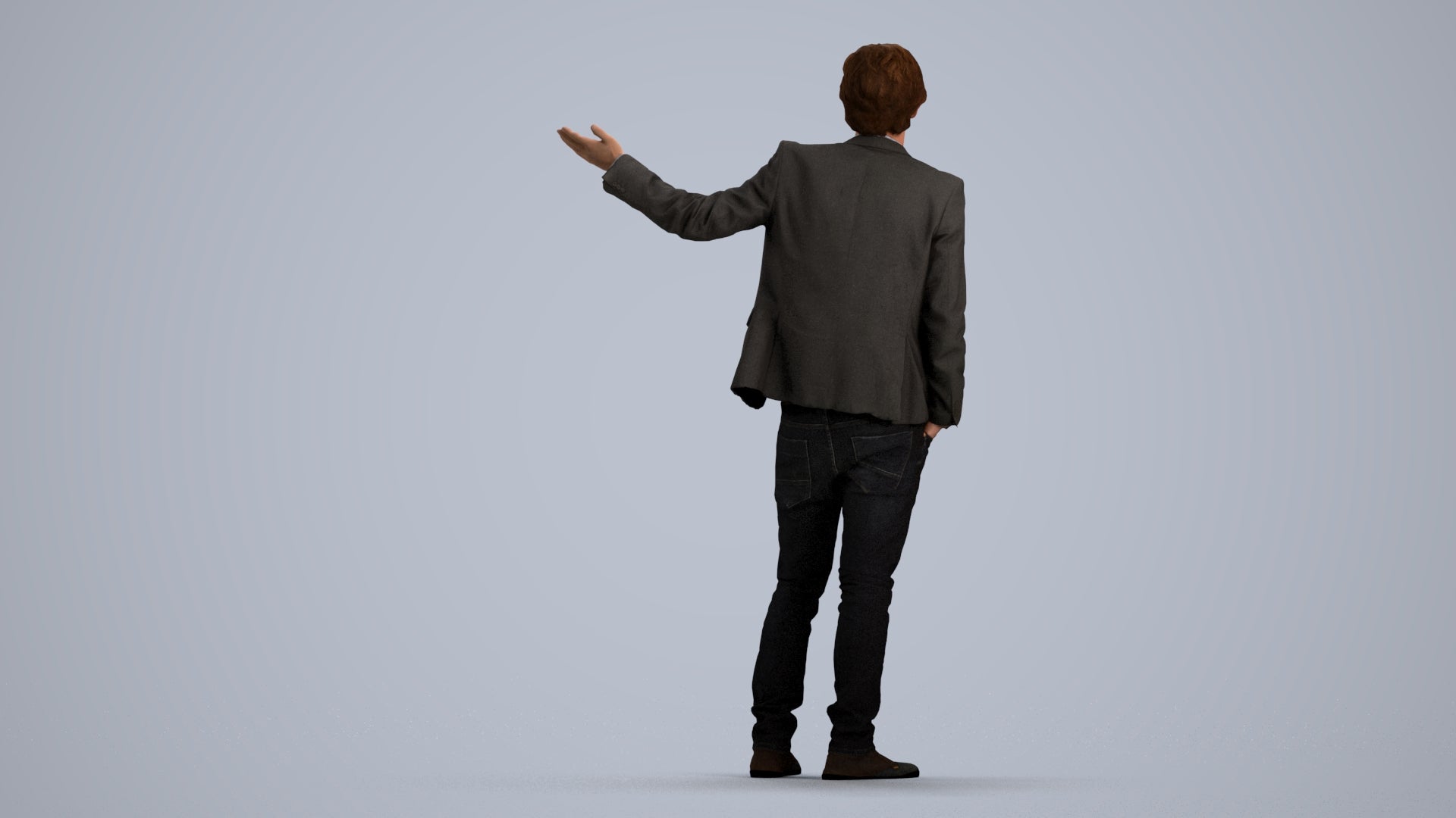 photogrammetry 3D man business, realistic human model archviz FBX, front view render