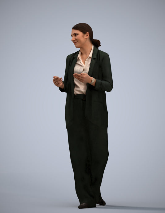 3D people model woman business walking, scanned human for 3ds Max rendering