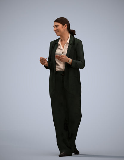 3D people model woman business walking, scanned human for 3ds Max rendering