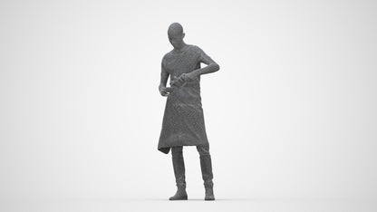3D scanned man standing, photorealistic archviz people for Enscape and SketchUp, wireframe back view
