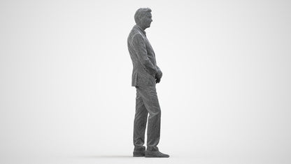 realistic 3D people man business, render-ready for V-Ray and Corona, FBX OBJ, wireframe side view