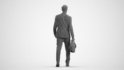 scanned 3D man formal business, photogrammetry people for Enscape and V-Ray, wireframe front view