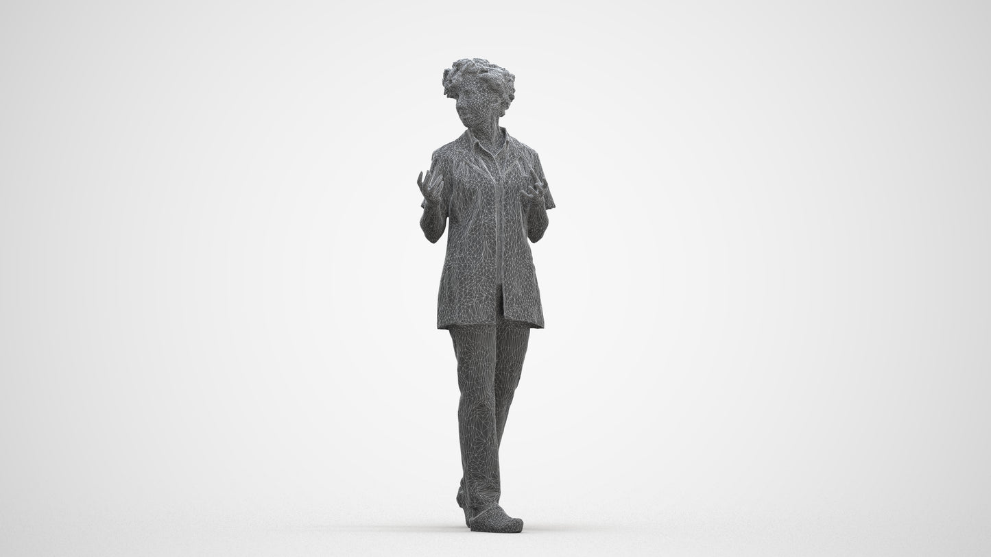 photogrammetry 3D woman medical, realistic human model archviz FBX, three-quarter front view render