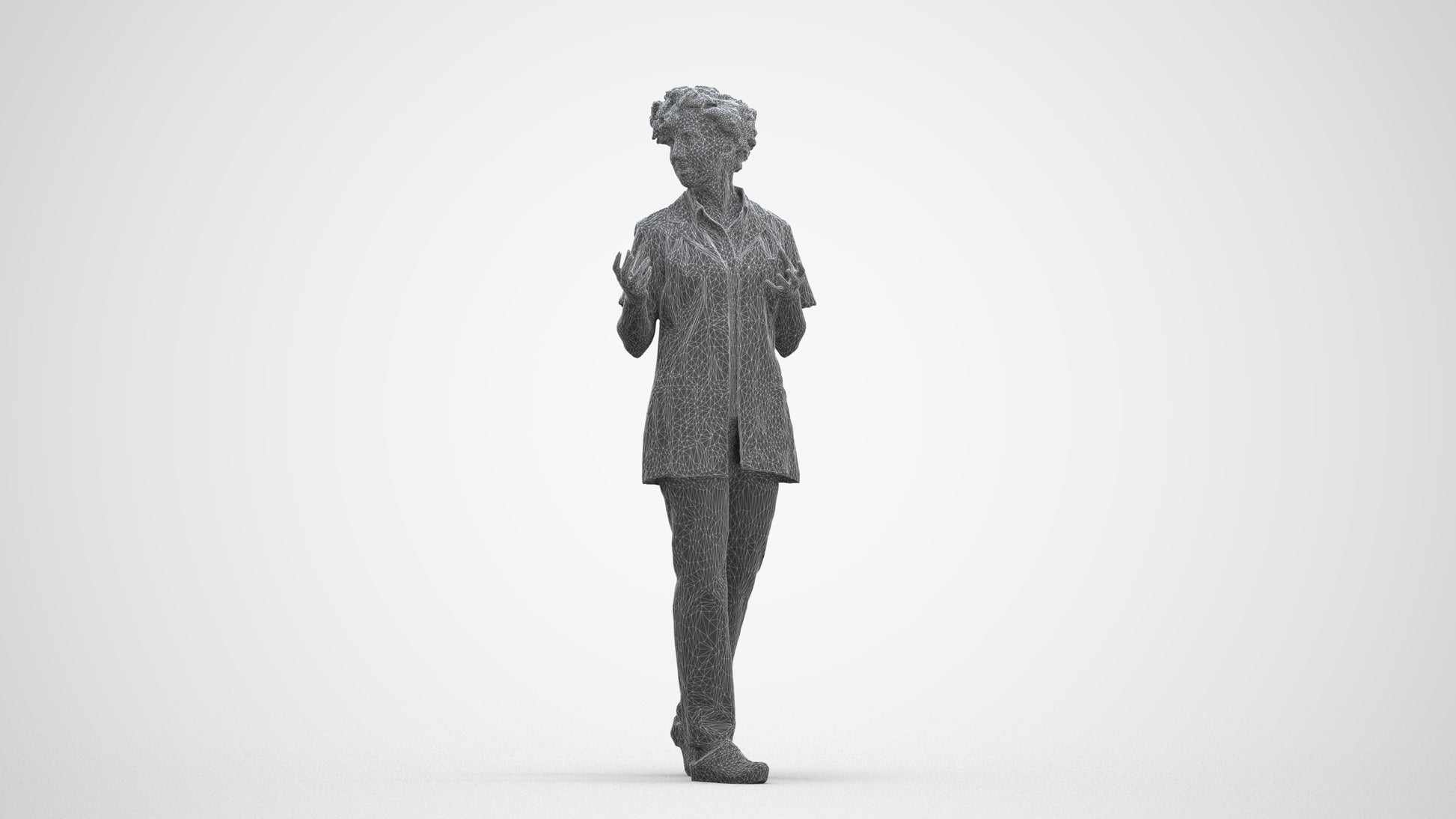 photogrammetry 3D woman medical, realistic human model archviz FBX, three-quarter front view render
