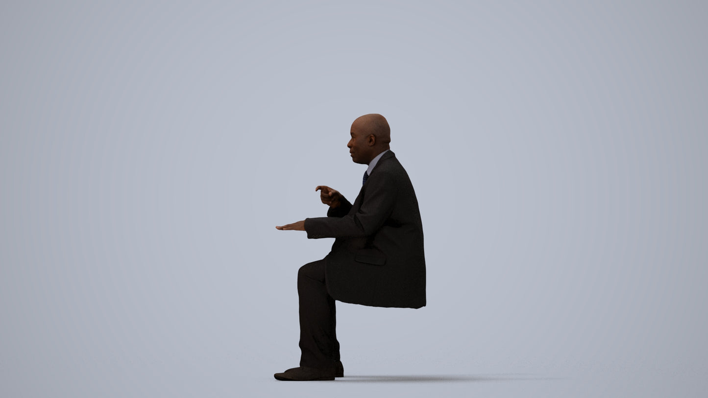 realistic 3D people man business, render-ready for V-Ray and Corona, FBX OBJ, three-quarter view render