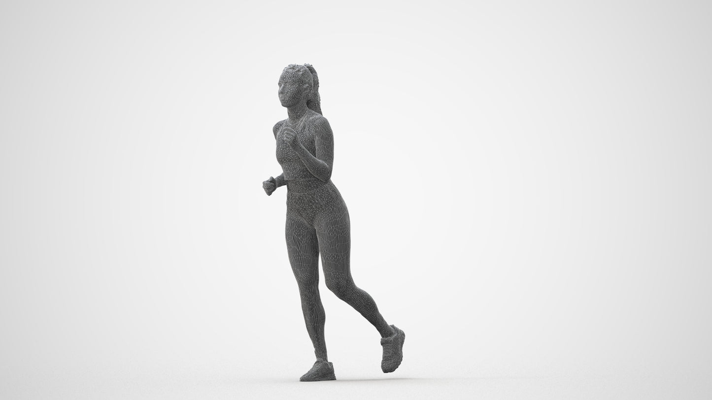 scanned 3D woman sport, photogrammetry people for Enscape and V-Ray, square thumbnail