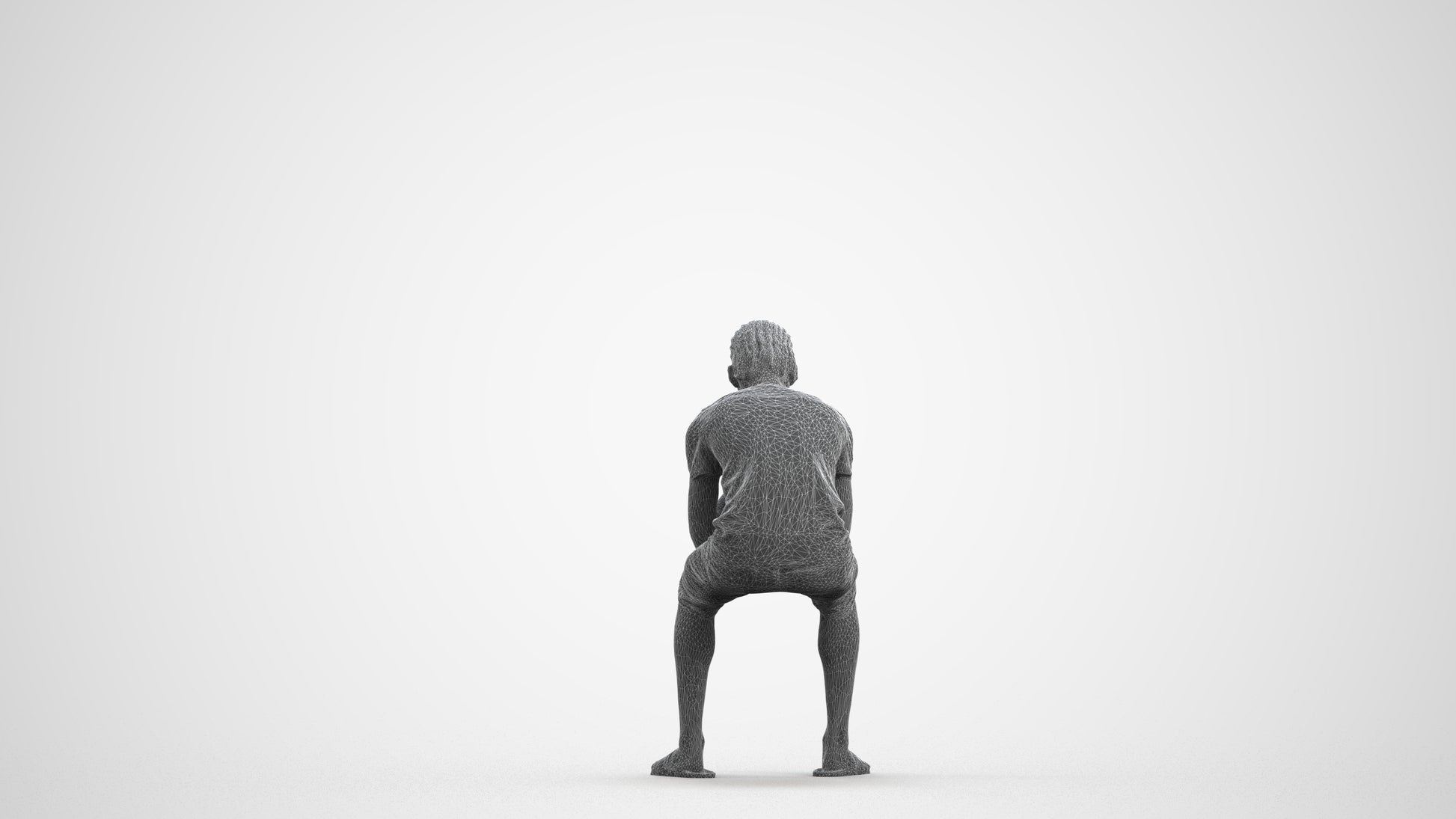 3D human model boy casual kids, photogrammetry scanned person for archviz, wireframe front view