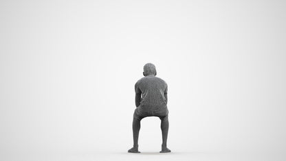 3D human model boy casual kids, photogrammetry scanned person for archviz, wireframe front view