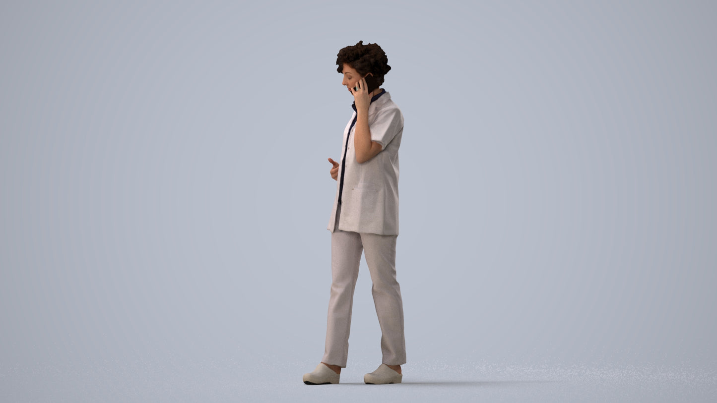 photogrammetry 3D woman medical, realistic human model archviz FBX, three-quarter view render
