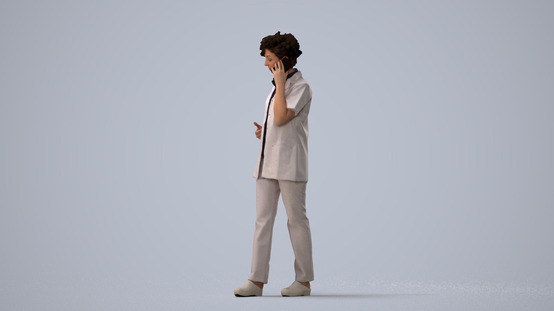 photogrammetry 3D woman medical, realistic human model archviz FBX, three-quarter view render