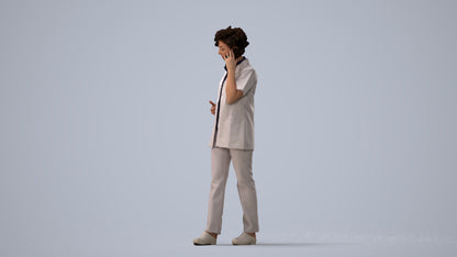 photogrammetry 3D woman medical, realistic human model archviz FBX, three-quarter view render