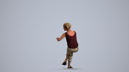 3D scanned senior woman sitting, photorealistic archviz people for Enscape and SketchUp, front view render