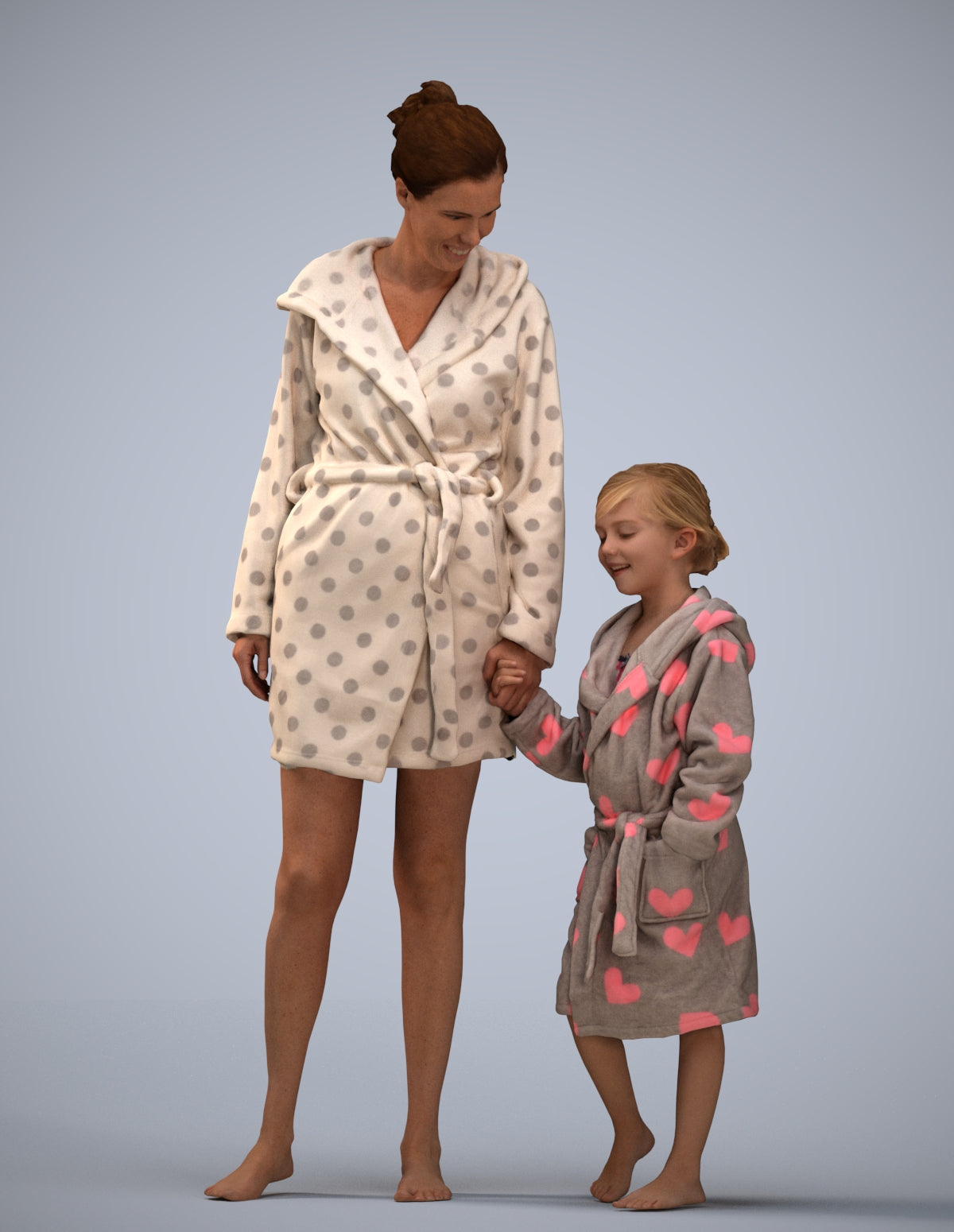 realistic 3D human girl casual kids, archviz people FBX OBJ for Blender