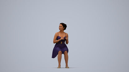 photogrammetry 3D woman formal formalaffairs, realistic human model archviz FBX, top-down view render