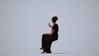 scanned 3D woman formal formalaffairs, photogrammetry people for Enscape and V-Ray, three-quarter view render