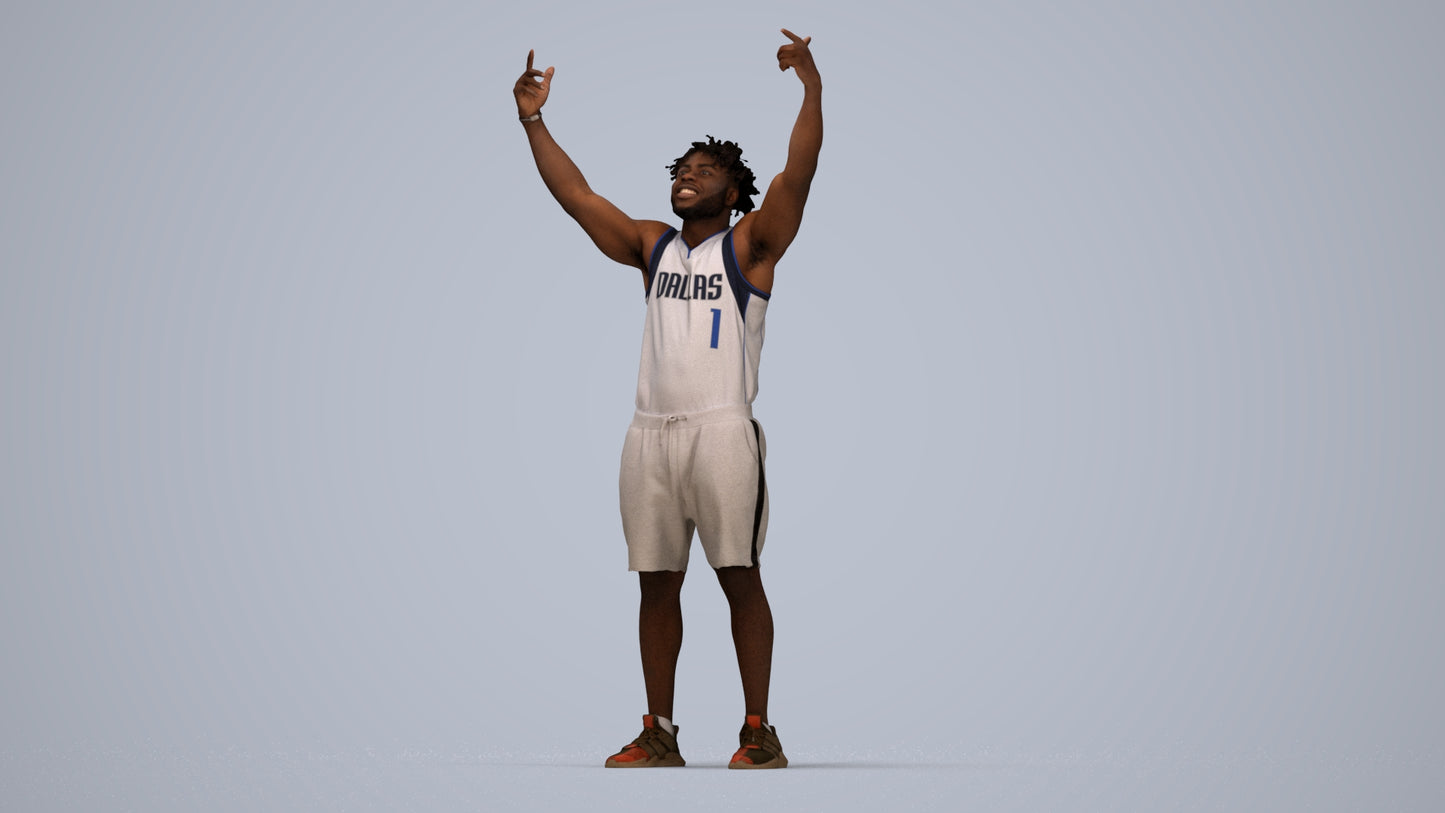 scanned 3D man sport, photogrammetry people for Enscape and V-Ray, top-down view render