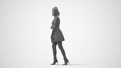 scanned 3D woman casual walking, photogrammetry people for Enscape and V-Ray, square thumbnail